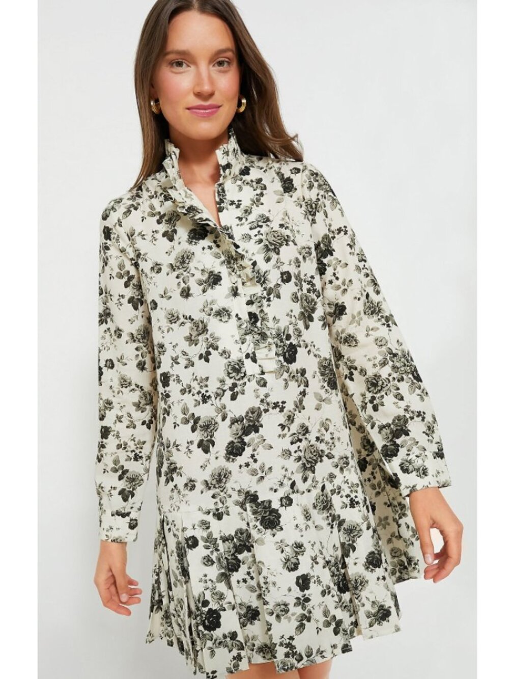 Tuckernuck Floral Dress Faded Roses Drop Waist Pleated Garden Party 3XL NWT